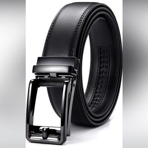 Sleek Black Leather Belt